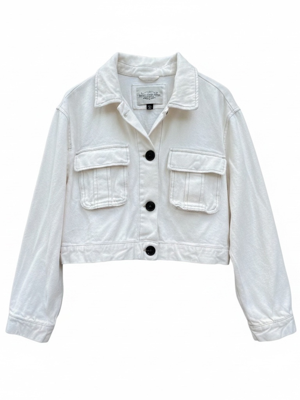 Ashley vintage charm ivory denim crop jacket size M